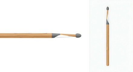 Eco-friendly bamboo makeup brush with soft bristles on white background