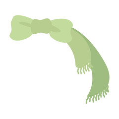 Illustration of soft green scarf with ribbon detail