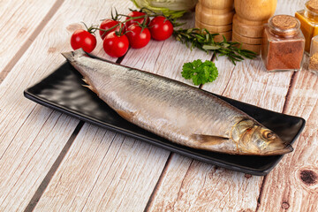 Raw whole salted herring fish