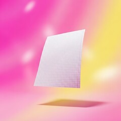 Floating Graph Paper on Vibrant Gradient Background - Minimalist Design.