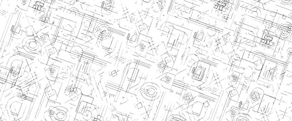 Obraz premium Vector new style old circuit diagram concept diagram background. 