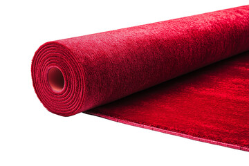 Red Carpet Unrolling Isolated on Transparent Background. Luxury Red Carpet Illustration Isolated.