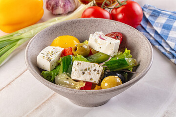 Greek salad with feta cheese