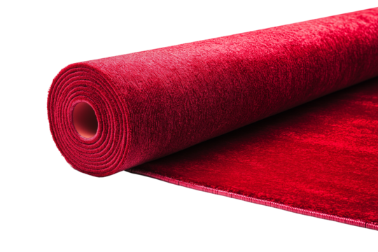Red Carpet Unrolling Isolated on Transparent Background. Luxury Red Carpet Illustration Isolated.
