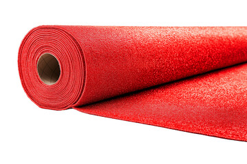 Red Carpet Unrolling Isolated on Transparent Background. Luxury Red Carpet Illustration Isolated.