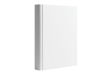 Standing Blank White Hardcover Book Mockup Isolated on Transparent Background. Blank Hardcover Book Mockup PNG Standing Isolated.