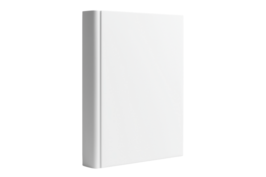 Standing Blank White Hardcover Book Mockup Isolated on Transparent Background. Blank Hardcover Book Mockup PNG Standing Isolated.
