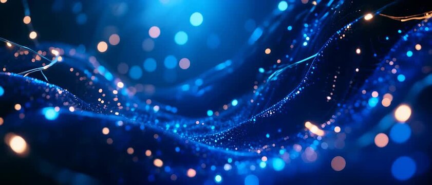 Dynamic Flow, Neural Network, Digital Space, Abstract Art, Futuristic Environment, Macro Viewpoint, Data Concept