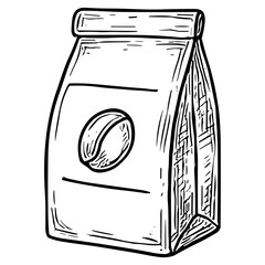 Bag of roasted coffee