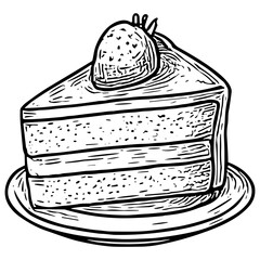 Slice of strawberry cake