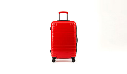 red suitcase isolated on white