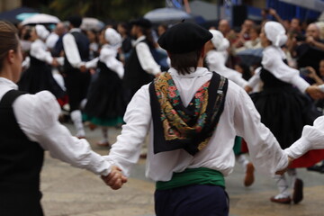Basque folk dance in the street