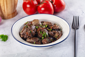 Roasted chicken liver with green onion