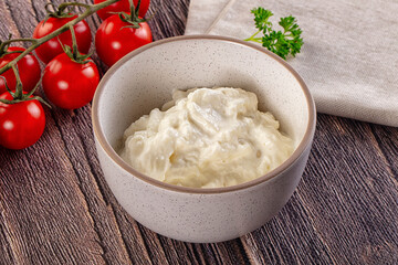 Italian delicous stracciatella young soft cheese