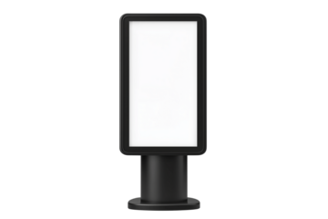 Blank Digital Advertising Kiosk Mockup Isolated on Transparent Background. Digital Display Kiosk Mockup PNG Transparent.