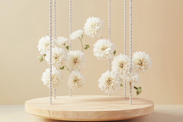 This image emphasizes theme through pastel shade showing swing hanging elegant/clear, fresh which shows peace vibe to showcase for product line or 