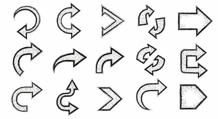 Diverse Collection of Hand-Drawn Arrow Illustrations for Design Projects.