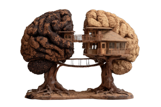 Cerebral treehouse merges organic and architectural forms on organic bases