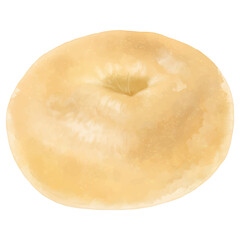 リアルなベーグル1個(プレーン白色)