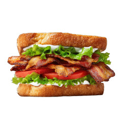 A delicious sandwich with crispy bacon, fresh lettuce, and juicy tomatoes