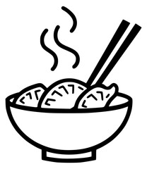 Vector illustration of a gyoza plate