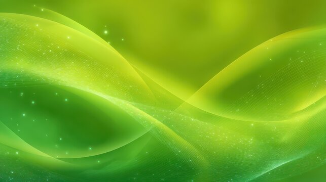 Vibrant green presentation background with dynamic curves and glowing energy for slides
