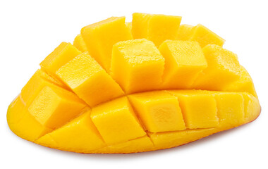 Half of mango fruit cut in 