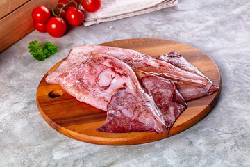 Raw fresh calamari for cooking