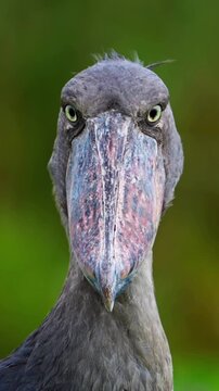 First he looks to the side
Then spins his head with eyes closed
Finally he turns forward
And opens his eyes to see