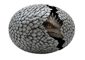 Majestic dragon emerging from a shattered egg, scales glinting, amber eye piercing, fantasy reborn in a captivating, mythical, enchanting birth