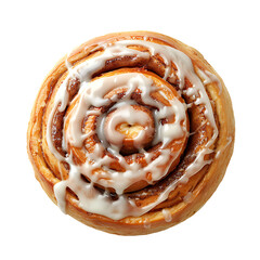 Fototapeta premium Delicious Swirls of Sweet Cinnamon Pastry With Creamy Glaze