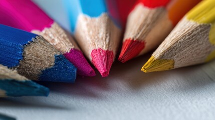 Brightly colored pencils arranged in a circle for vibrant art projects and creative activities