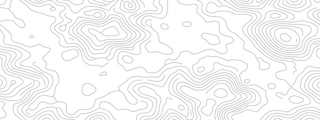 Abstract Topographic Contour Lines on White Background Detailed Map Design. © plustration