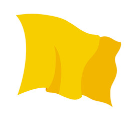 Waving flag. Yellow flag template on white background. National flags waving symbol. Banner design mockup element