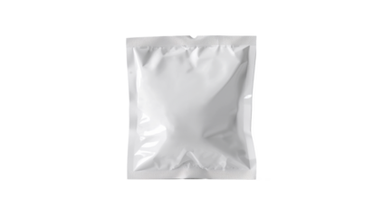 Close up of a small square white packet on black background