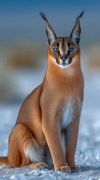 Caracal cat spotted in Namibia's desert