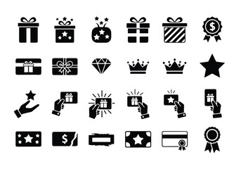 Reward loyalty program gifts and bonus prize icon - Vector icon symbol for website - Icon vector - Blue icon vector -  Flat Design Icon