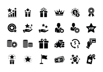 Loyalty program rewards, vip status, and bonus icon - Vector icon symbol for website - Icon vector - Blue icon vector -  Flat Design Icon