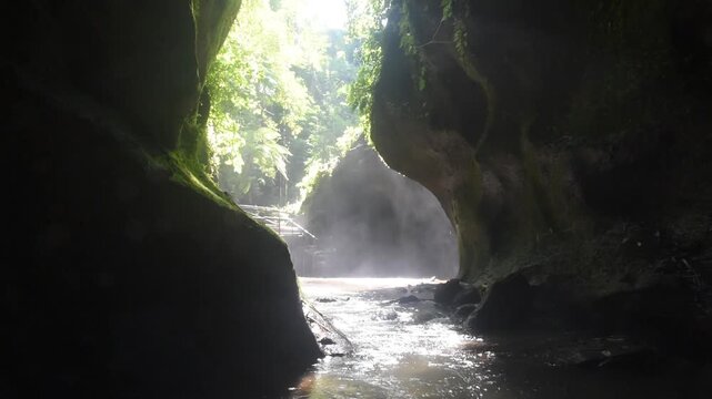 Krisik Waterfall at Bangli regency of Bali, with beautiful nature landscape surroundings