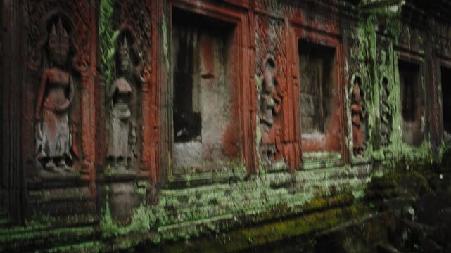 Ruins of the ancient temple of Ta Prohm in the Angkor Wat complex in Cambodia