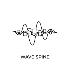 Abstract continuous line wave with square elements graphic illustration.