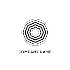 Abstract concentric wavy circles logo design.