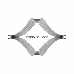 Abstract geometric line art design for company logo.