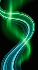 Aurora Borealis Green–Cyan Lightwave Glow Background 1