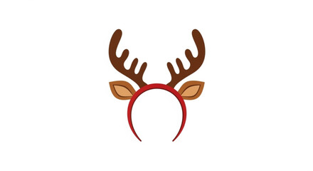 Obraz premium A charming reindeer headband with antlers and ears, perfect for adding a festive touch to holiday celebrations isolated on