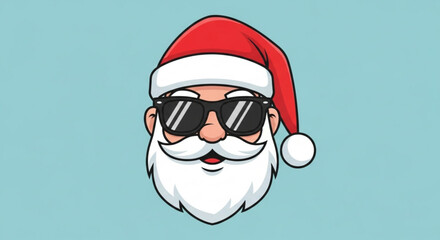 A cool santa claus with sunglasses, a fun and festive illustration for christmas and holiday season, isolated on