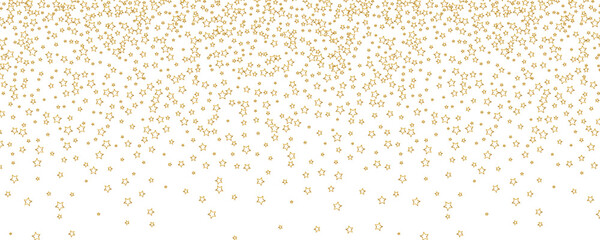 Gold falling down confetti background. Repeated golden dotted glitter pattern. Yellow, orange and golden dots wallpaper. Celebration Christmas, New Year or birthday party repeating backdrop. Vector