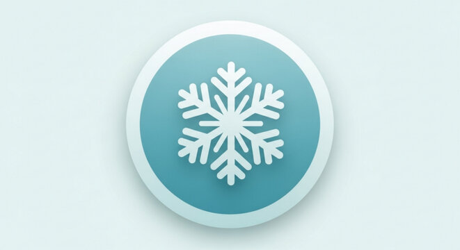 A captivating snowflake icon set against a serene blue backdrop, evoking a sense of winters beauty and the delicate artistry of natures frozen masterpieces