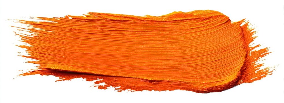A vibrant, bold, horizontal smear of orange paint - Powered by Adobe