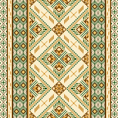 Geometric ethnic pattern. Abstract ethnic geometric pattern design for fabric, carpet, tile, rug, clothing, embroidery, needlepoint, wallpaper and background. Vector ethnic seamless motif design.

